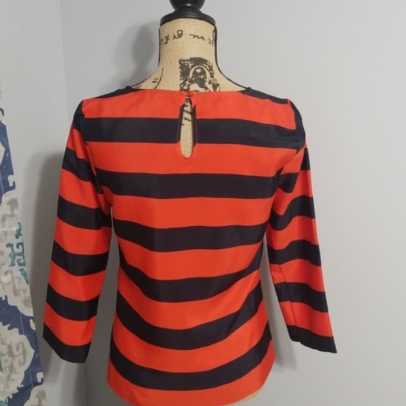 J. CREW Red Navy Stripe Blouse - Picture 2 of 3